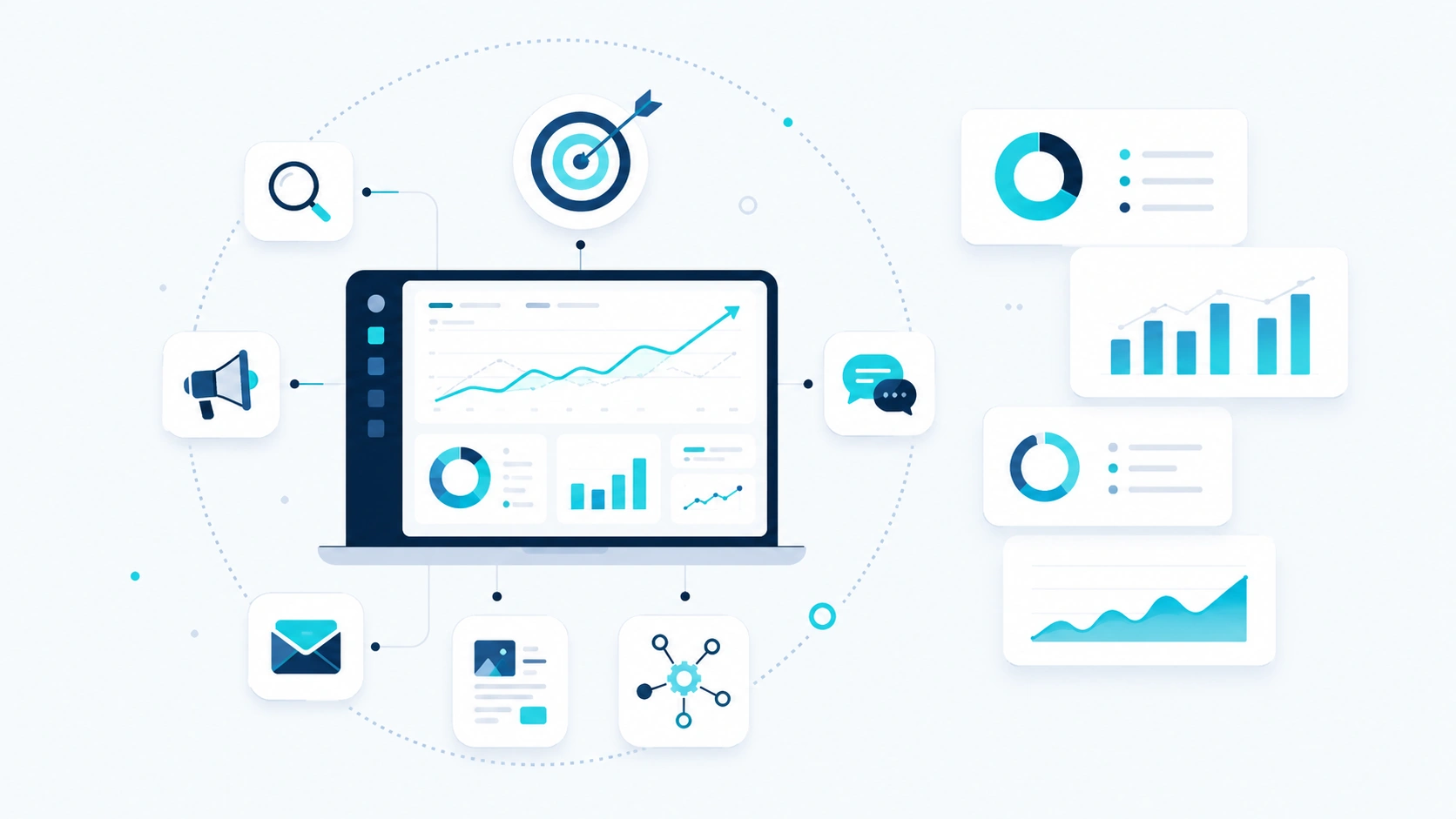 Digital marketing hero illustration
