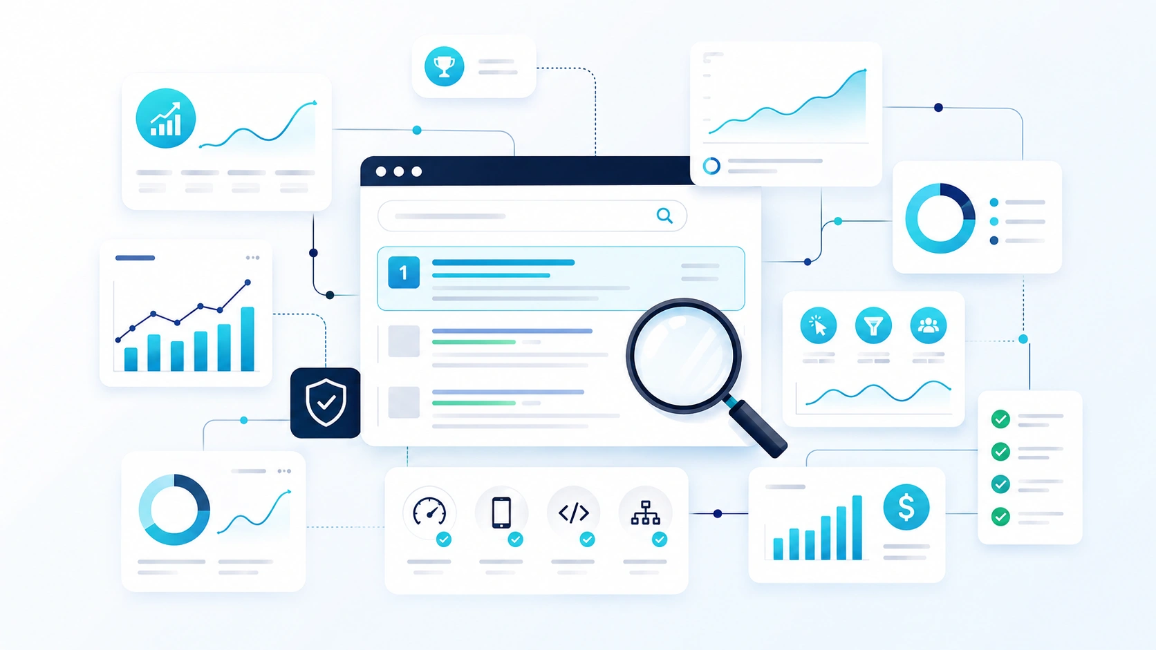 Content marketing agency dashboard showing traffic and lead performance